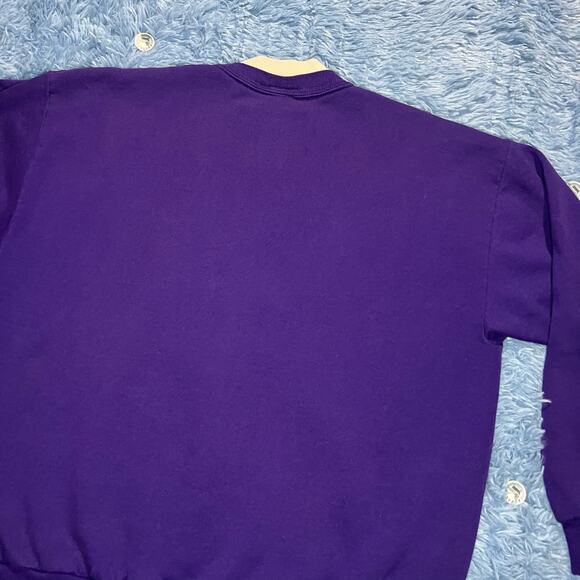 VINTAGE Bumblebee Hive Flower Crewneck Sweater Size XL Women’s Nature Purple 90s - Picture 6 of 9